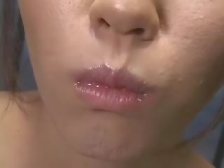 Sexy Asian teen made eats strawberries with sperm cover